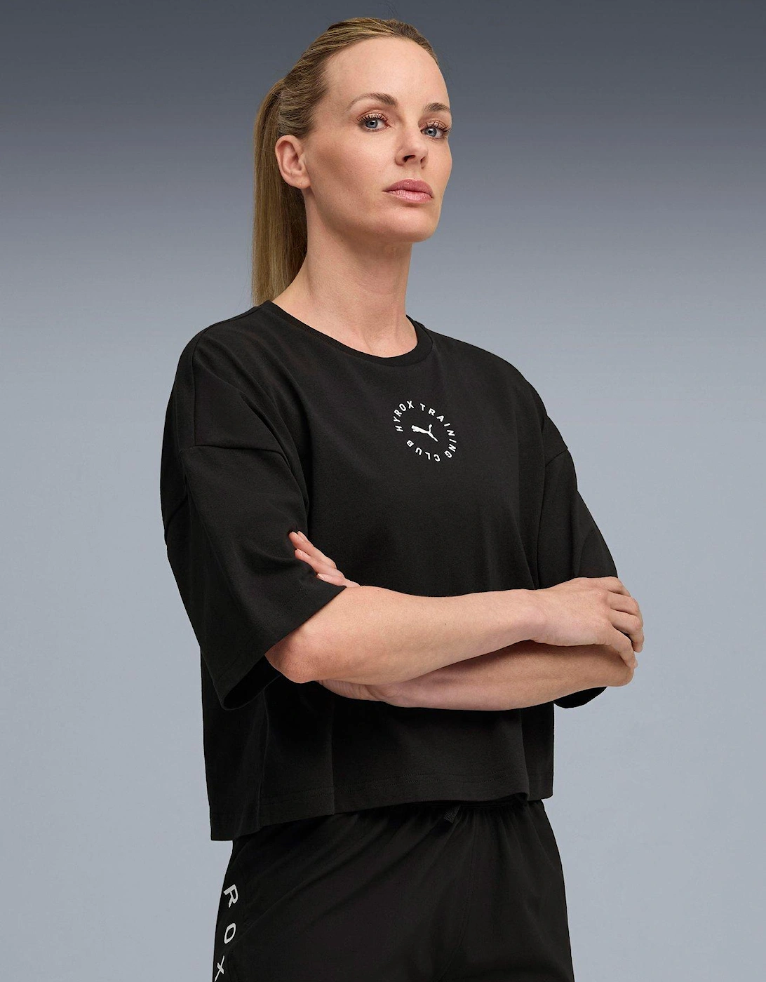 Womens X Hyrox Cropped Lifestyle T-Shirt - Black, 2 of 1