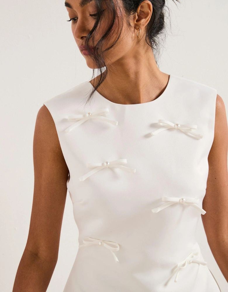 Rose Shift Dress - White