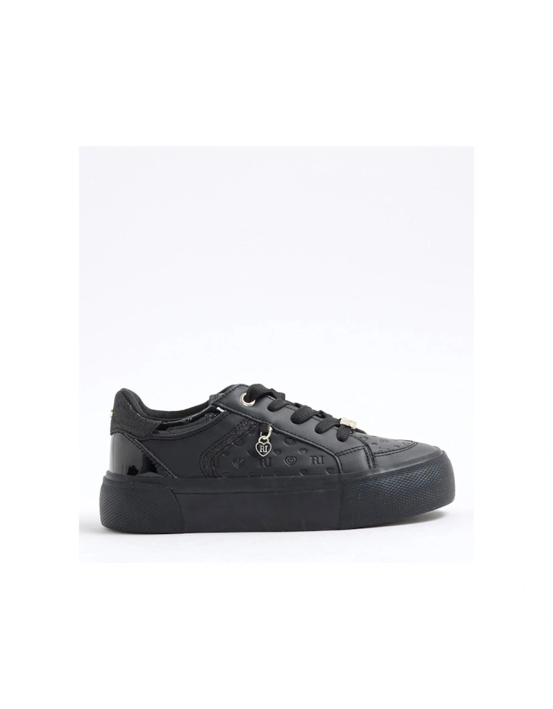 Older Girls Monogram Trainers - Black