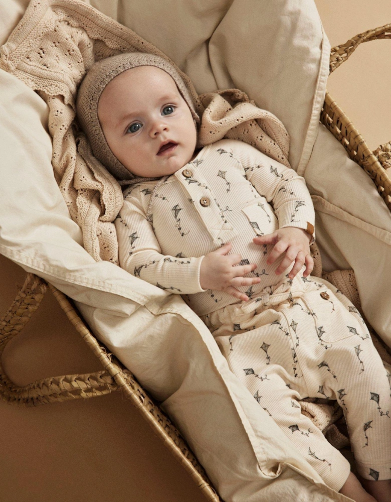 Baby Boys Kite Print Long Sleeve Bodysuit - Turtledove Kites