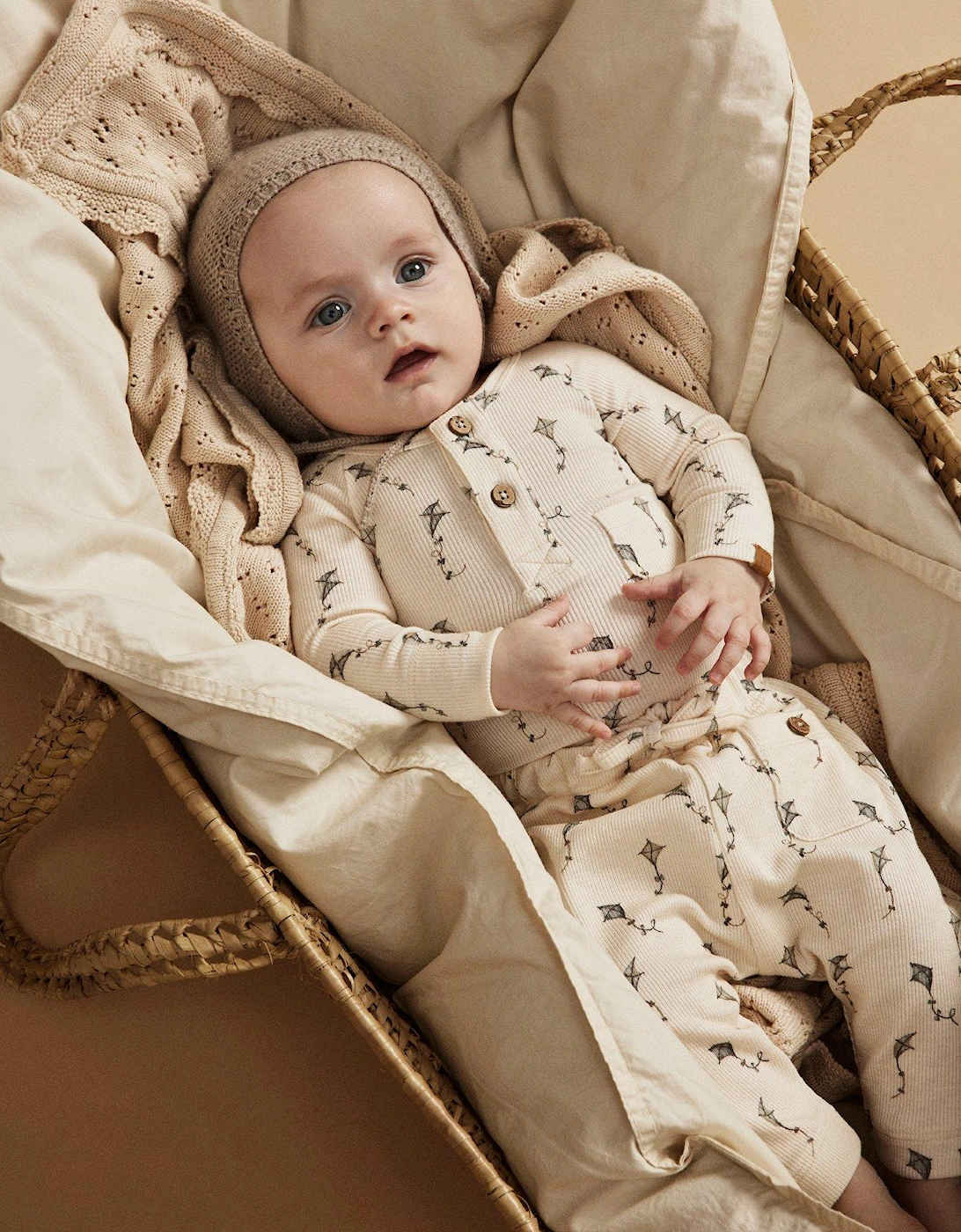 Baby Boys Kite Print Long Sleeve Bodysuit - Turtledove Kites, 2 of 1