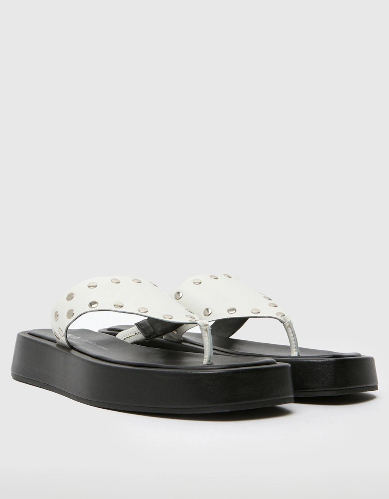 Toryn Stud Toe Post Sandal - White