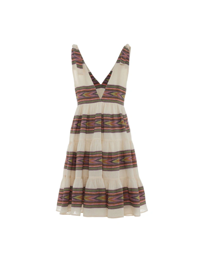 Aroma Deep V Neck Dress - Multi