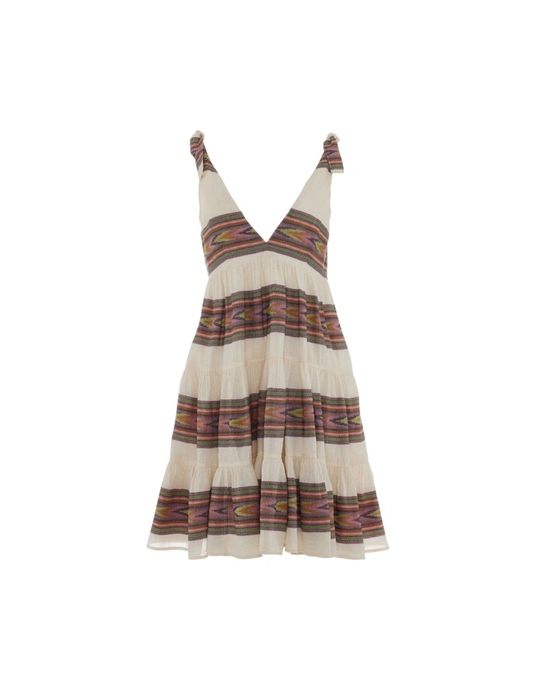 Aroma Deep V Neck Dress - Multi