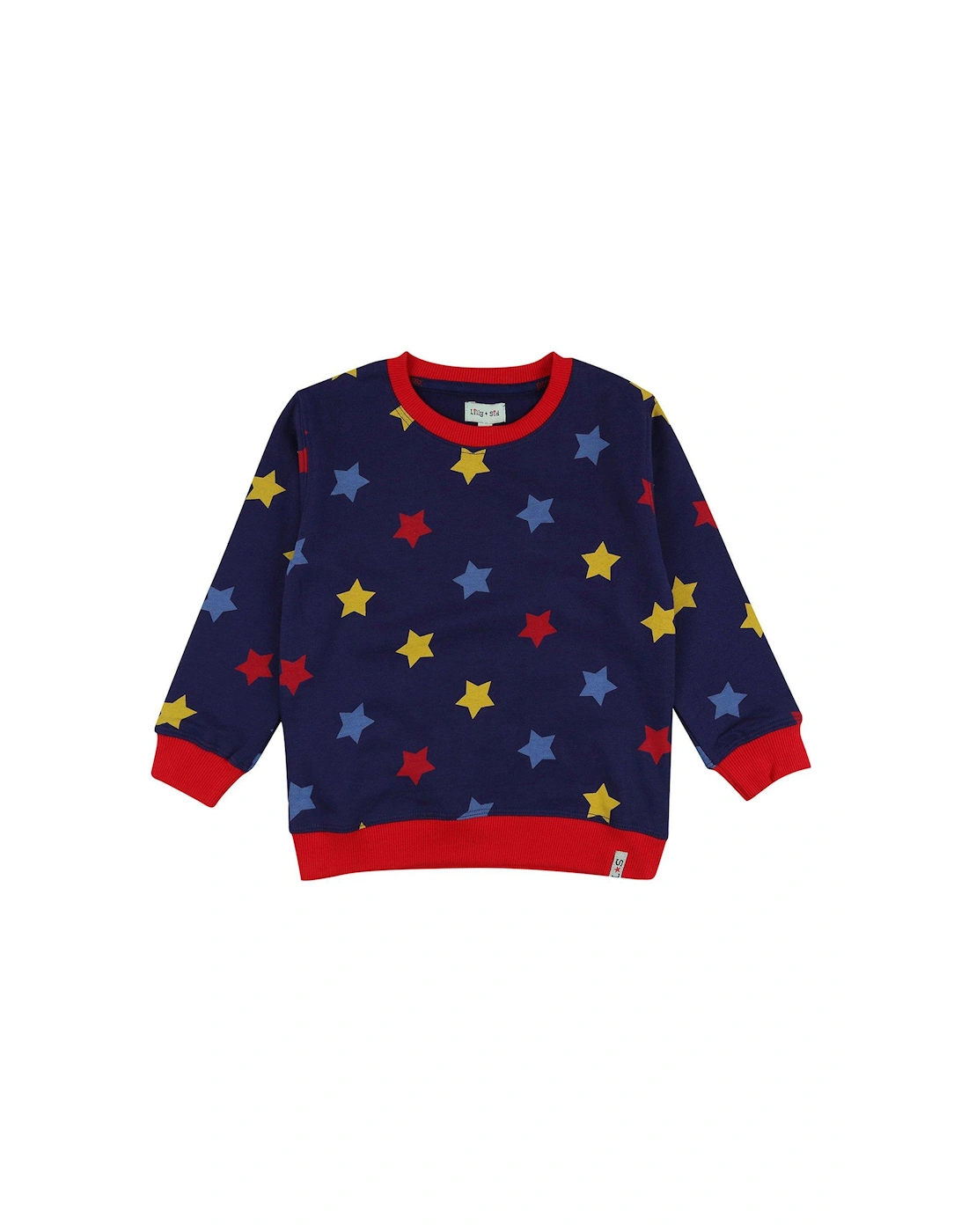Boys Star Print Sweatshirt - Navy, 2 of 1