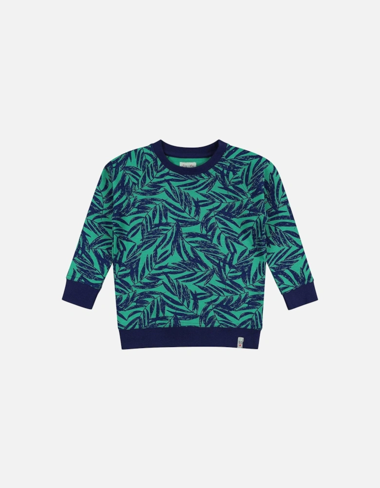 Boys Palm Print Sweatshirt - Green