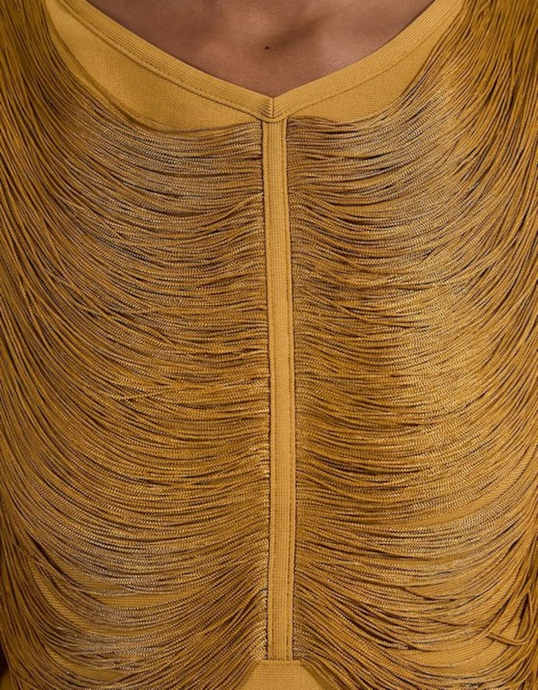 Draped Fringe Knitted Top