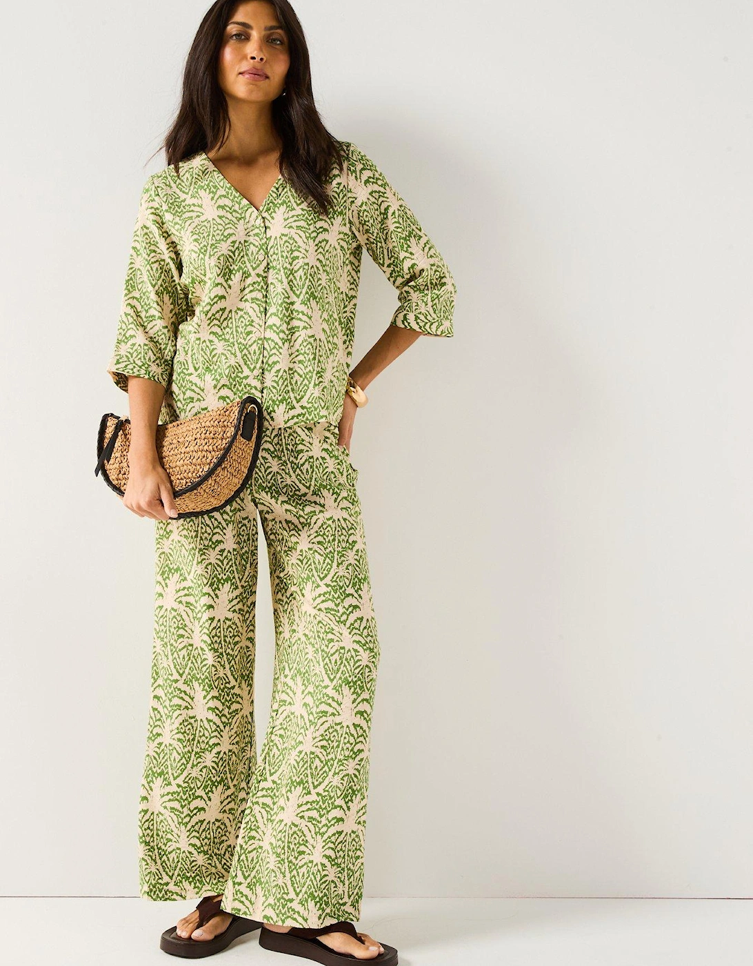 Troya Life Mid Waist Wide Pants - Multi