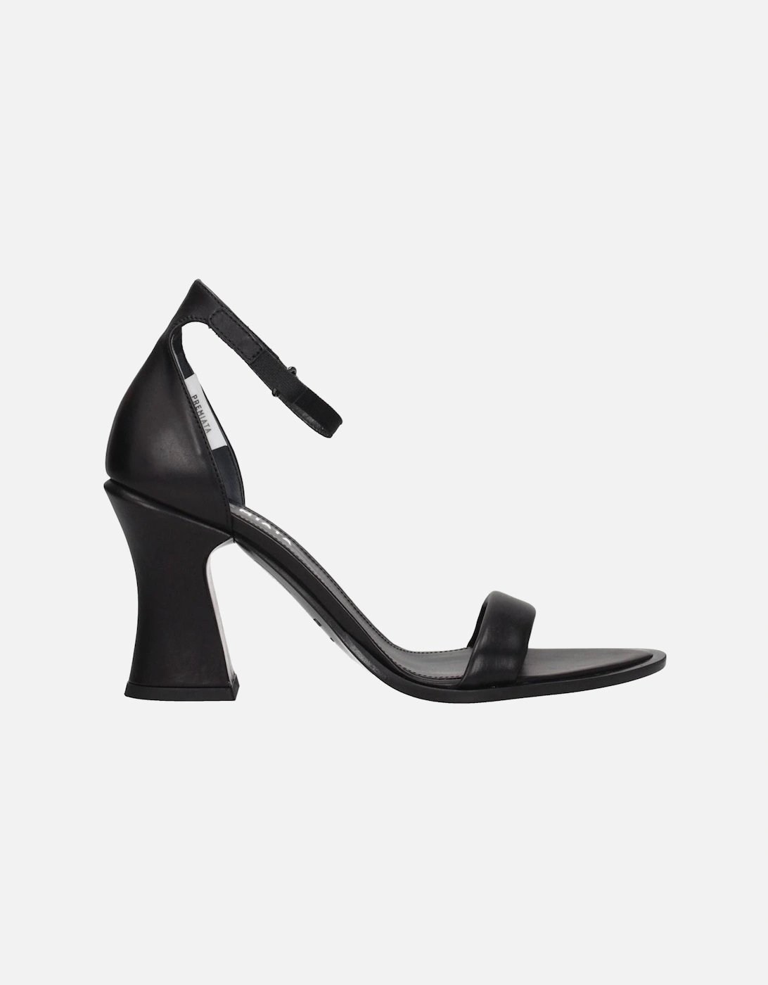 High Heel Leather Sandals with Buckle Closure Women - Black, 6 of 5