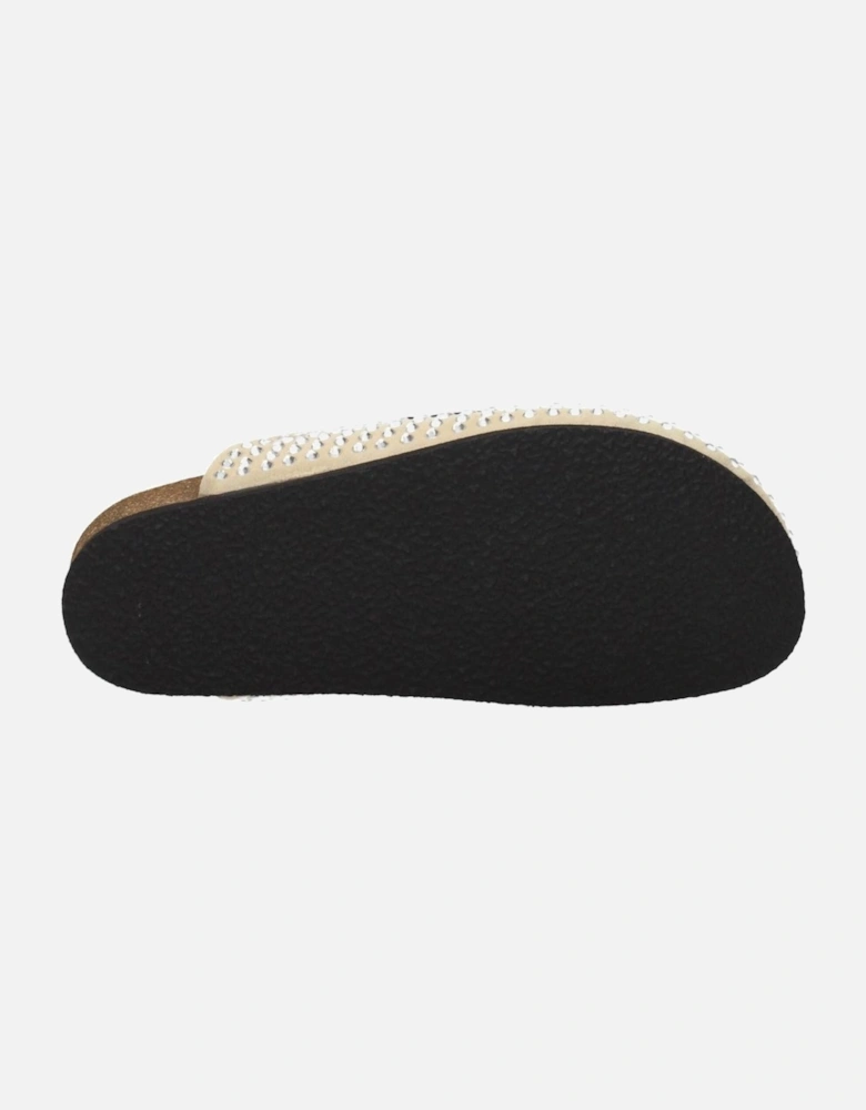 Suede Casual Slippers with Front Detail Women - Beige Sandals