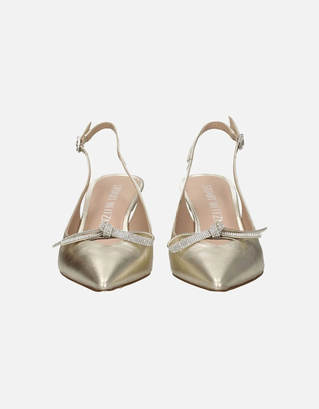 High Heel Leather Sandals with Buckle Closure Women - Gold
