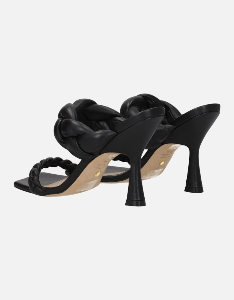 High Heel Open Toe Leather Sandals Women - Black