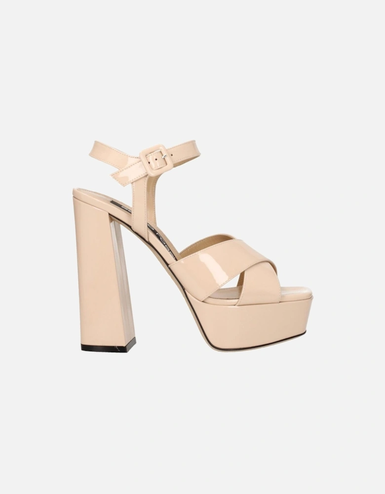Patent Leather Buckle Closure High Heel Sandals Women - Pink