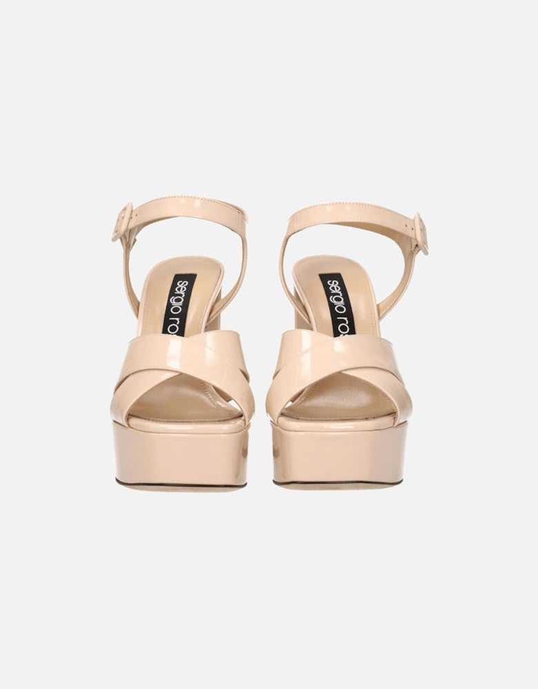 Patent Leather Buckle Closure High Heel Sandals Women - Pink