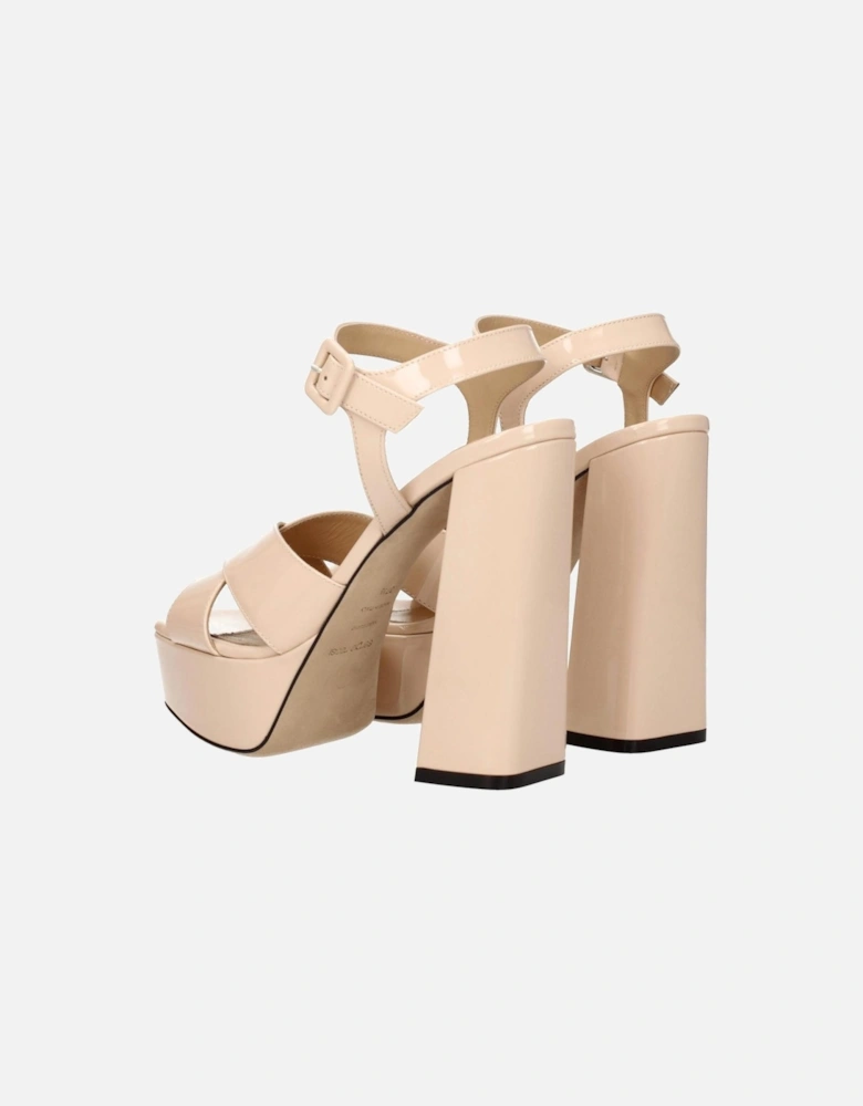 Patent Leather Buckle Closure High Heel Sandals Women - Pink