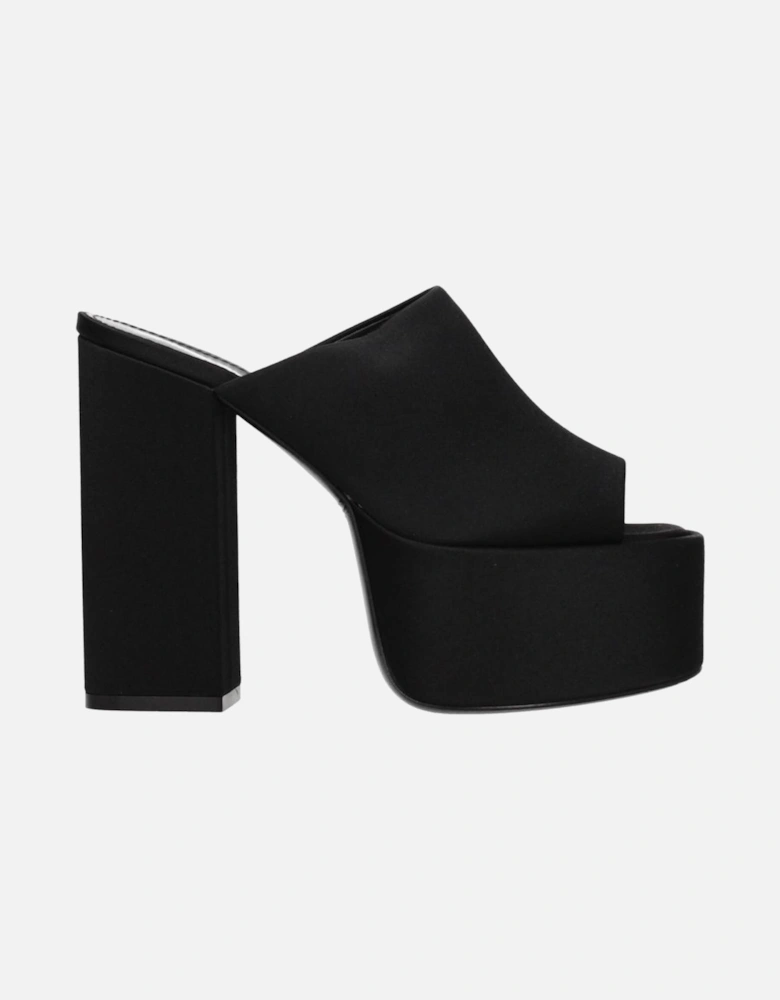 High Heel Satin Open Toe Sandals Women - Black