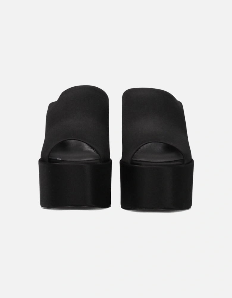 High Heel Satin Open Toe Sandals Women - Black