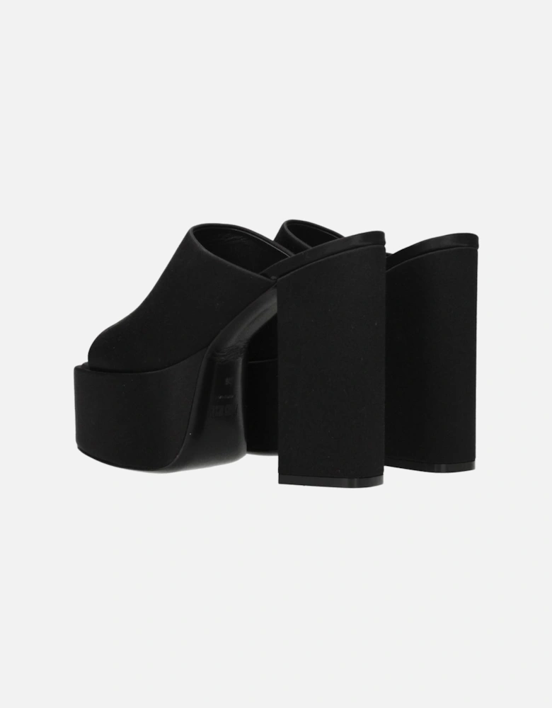 High Heel Satin Open Toe Sandals Women - Black