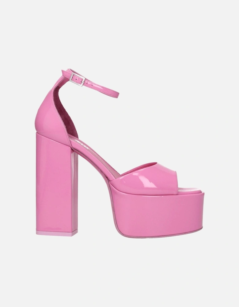 High Heel Open Toe Patent Leather Sandals Women - Pink