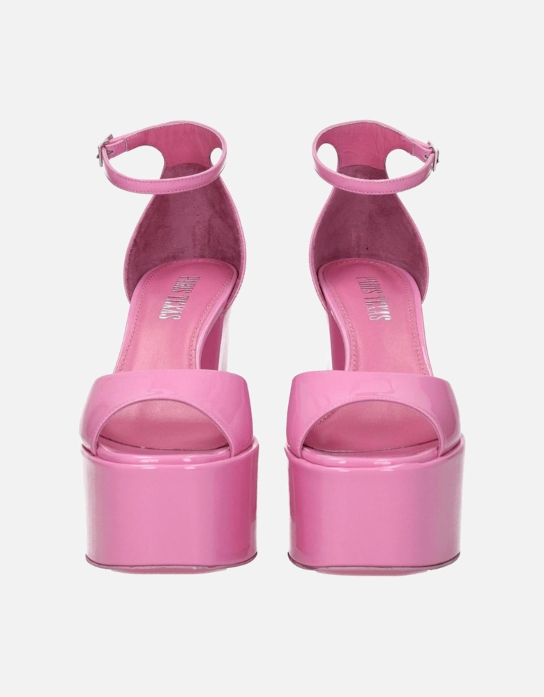 High Heel Open Toe Patent Leather Sandals Women - Pink