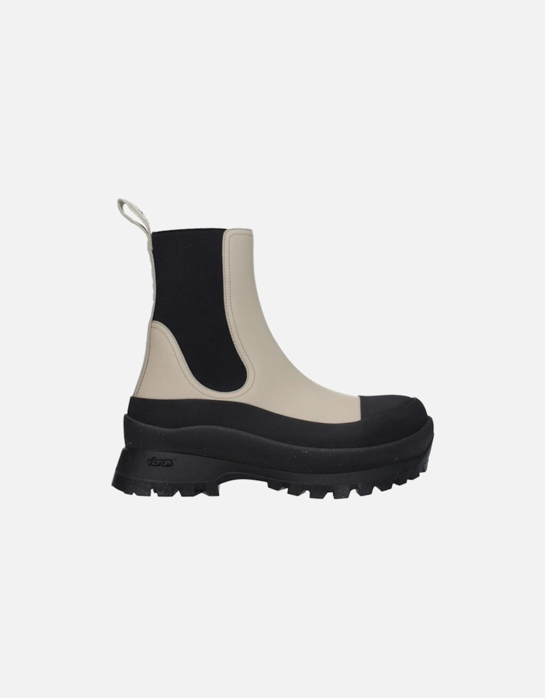 Eco Leather Ankle Boots with Back Logo Women - Black