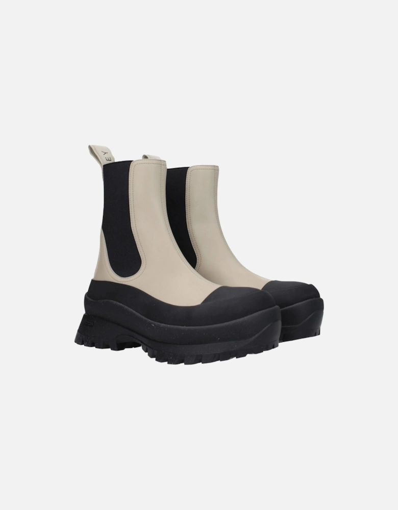 Eco Leather Ankle Boots with Back Logo Women - Black