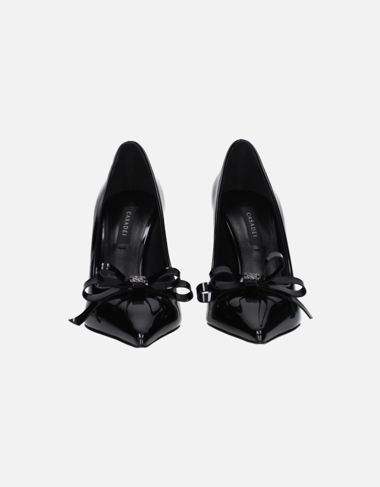 Patent Leather High Heel Pumps with Front Detail Women - Black