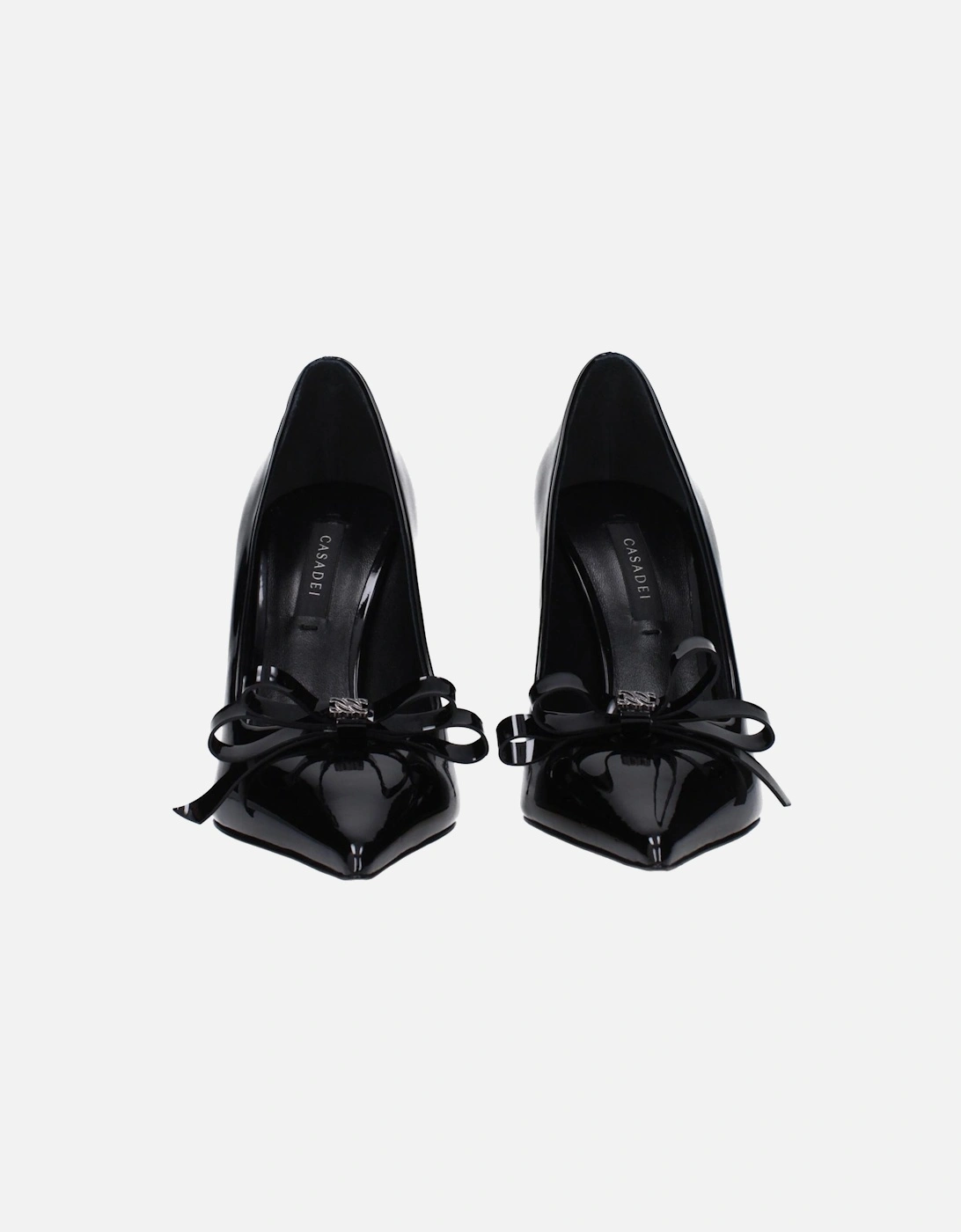 Patent Leather High Heel Pumps with Front Detail Women - Black