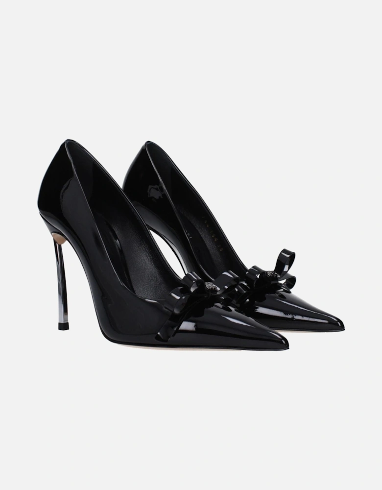 Patent Leather High Heel Pumps with Front Detail Women - Black