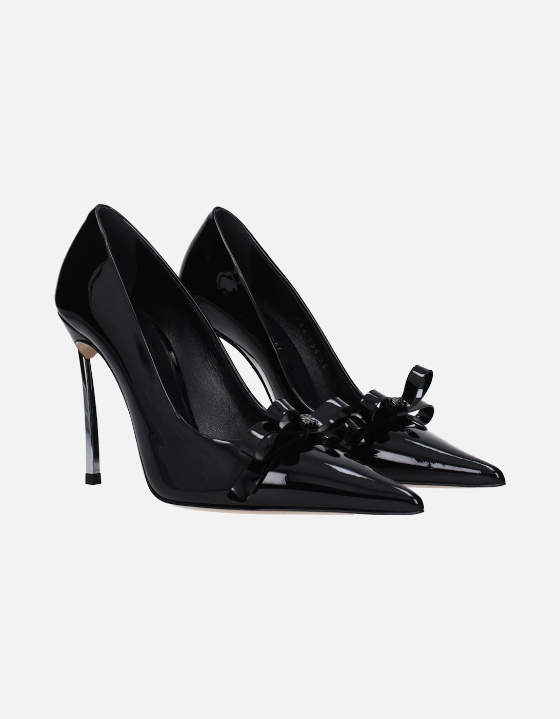 Patent Leather High Heel Pumps with Front Detail Women - Black