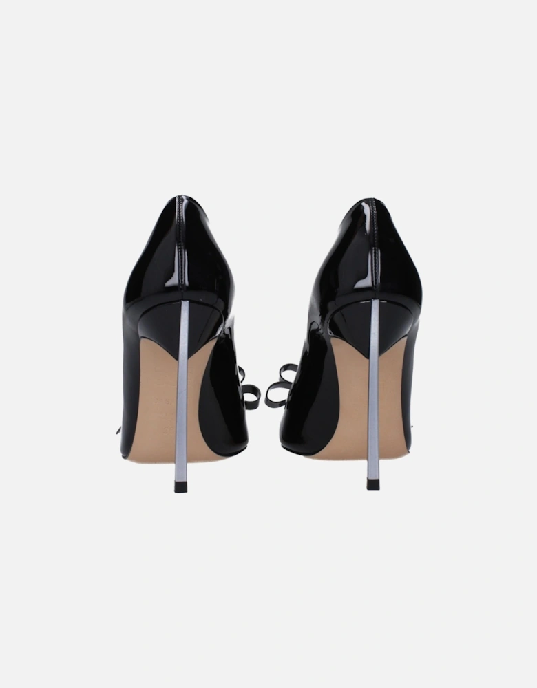 Patent Leather High Heel Pumps with Front Detail Women - Black