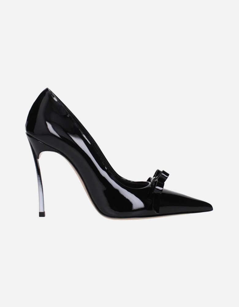 Patent Leather High Heel Pumps with Front Detail Women - Black