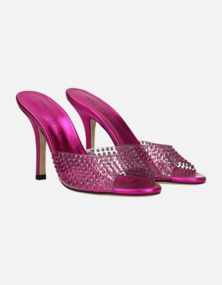 Transparent PVC Rhinestone High Heel Sandals Women