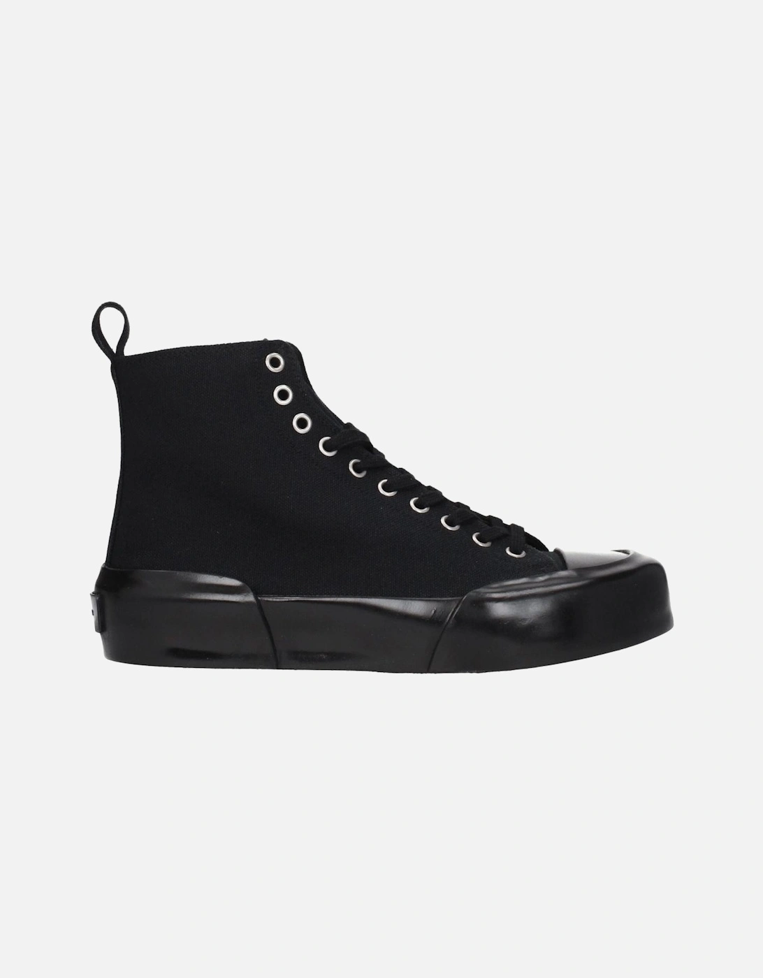 Lace-Up Casual Fabric Sneakers with Mid Heels Women - Black, 6 of 5