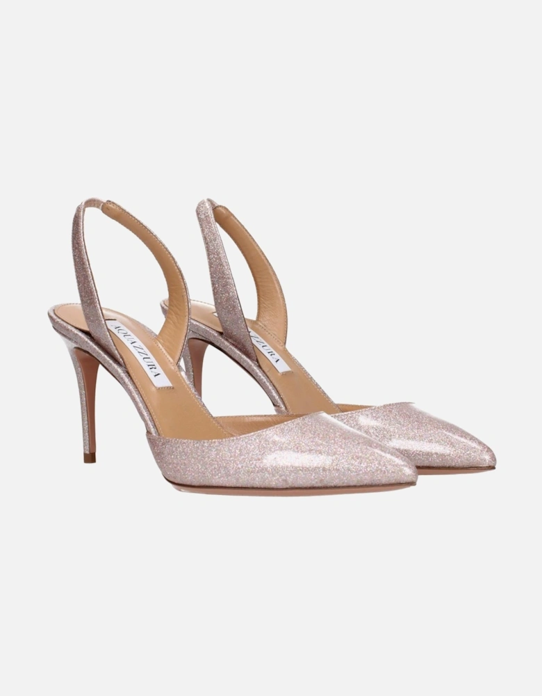Glitter Pointy Toe Mid Heel Sandals Women - Multicolor