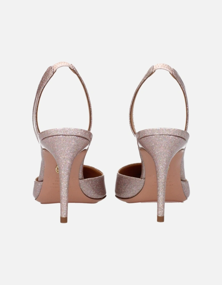 Glitter Pointy Toe Mid Heel Sandals Women - Multicolor