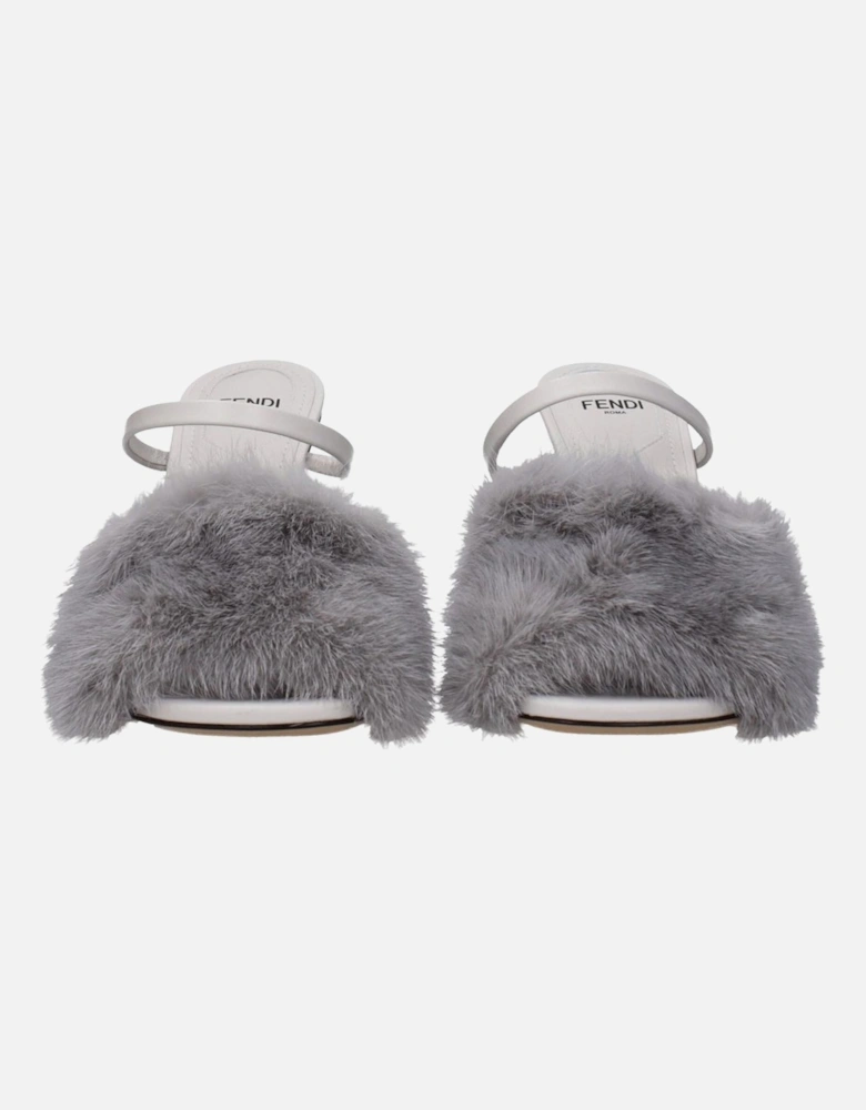 High Heel Leather Open Toe Sandals Women - Gray
