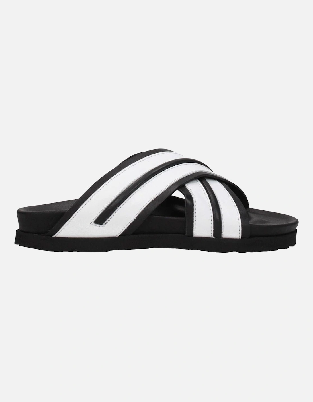 Leather Open Toe Slippers with Rubber Sole Women - White Sandals, 6 of 5