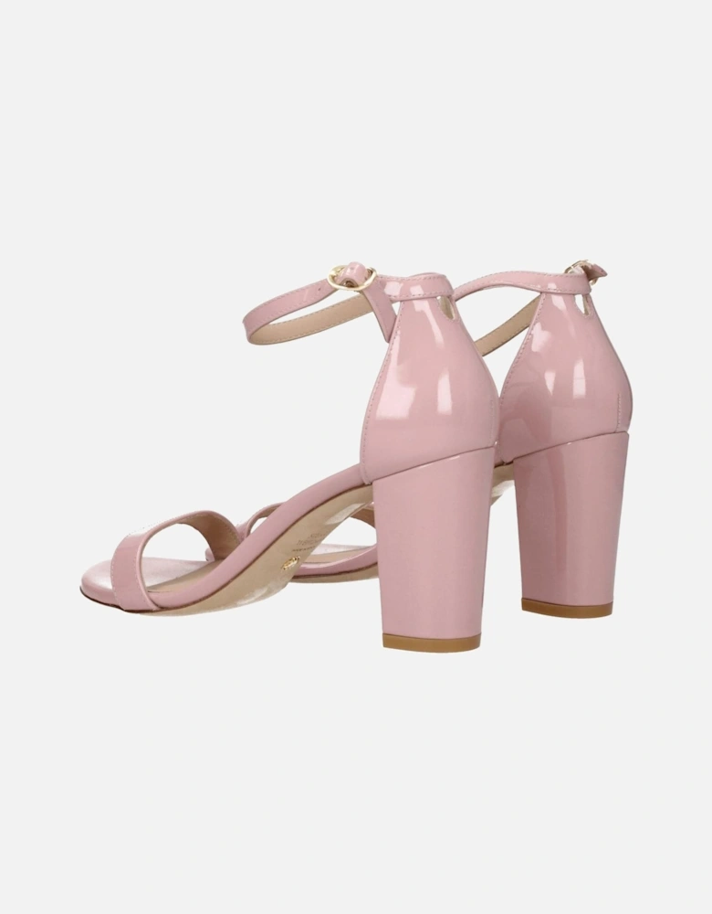 Patent Leather Sandals with Mid Heels Women - Pink