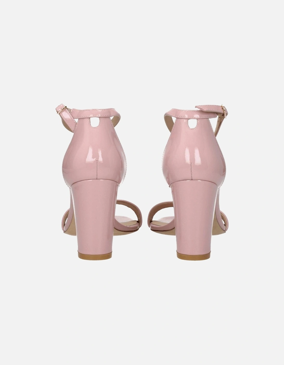 Patent Leather Sandals with Mid Heels Women - Pink