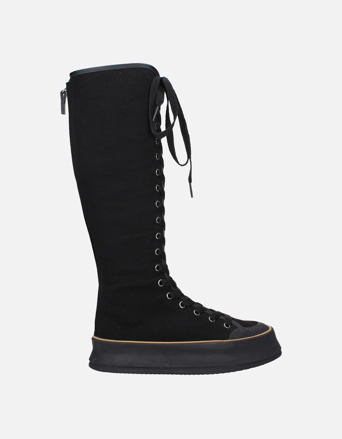 Vintage Effect Lace-Up Wedge Boots Women - Black, 6 of 5