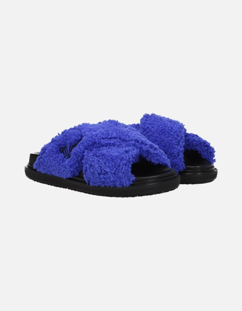 Fabric Open Toe Casual Slippers with Side Logo Women - Purple Sandals