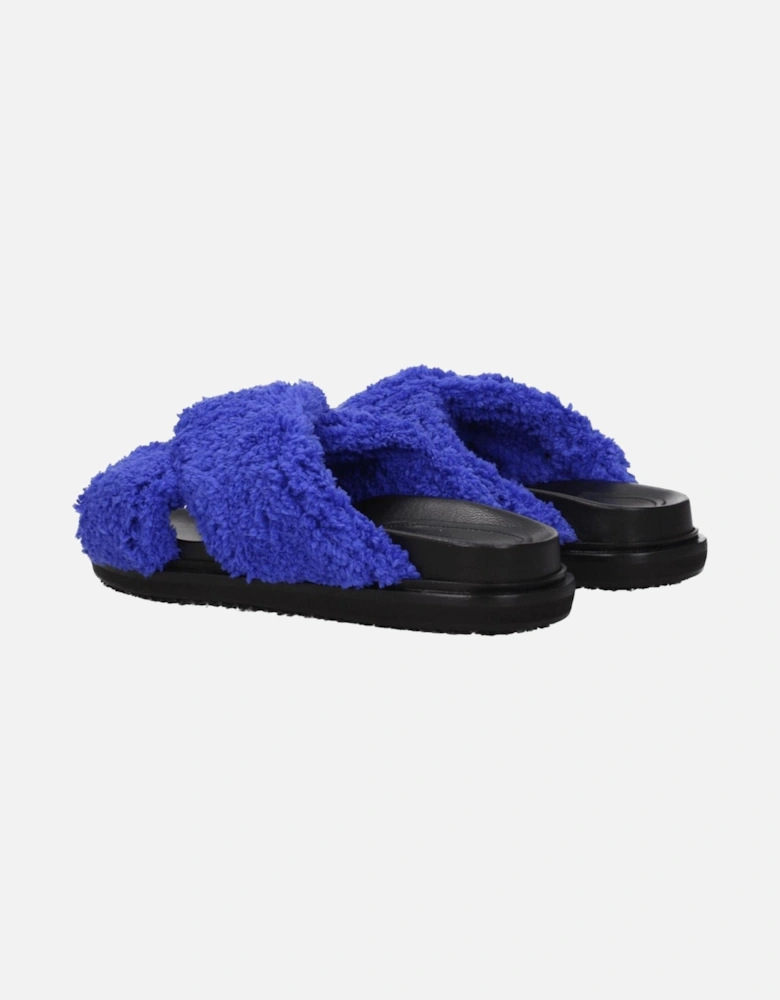 Fabric Open Toe Casual Slippers with Side Logo Women - Purple Sandals