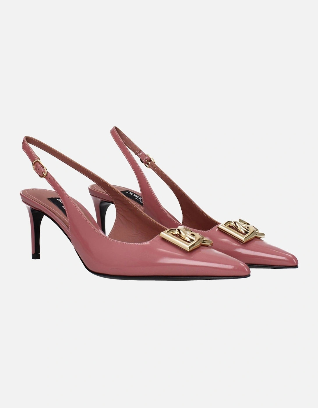 Patent Leather Pointy Toe Mid Heel Sandals Women - Pink