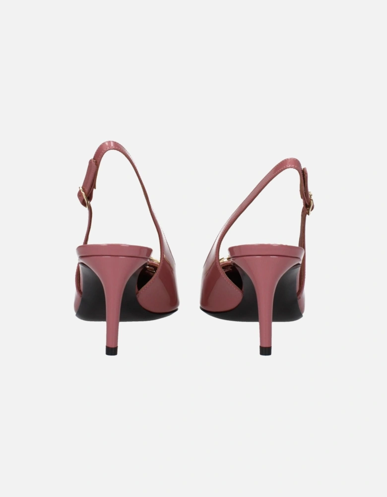 Patent Leather Pointy Toe Mid Heel Sandals Women - Pink