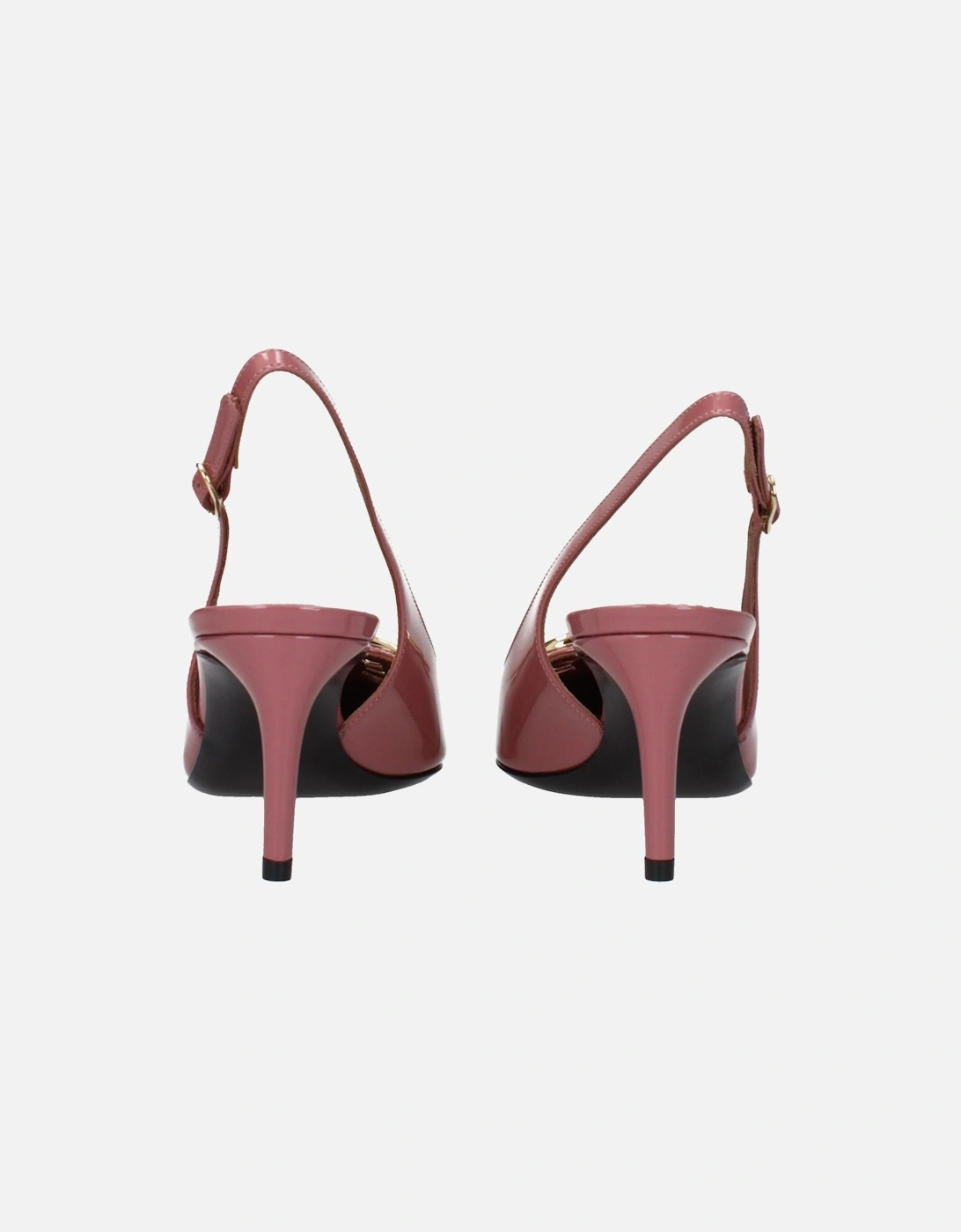 Patent Leather Pointy Toe Mid Heel Sandals Women - Pink