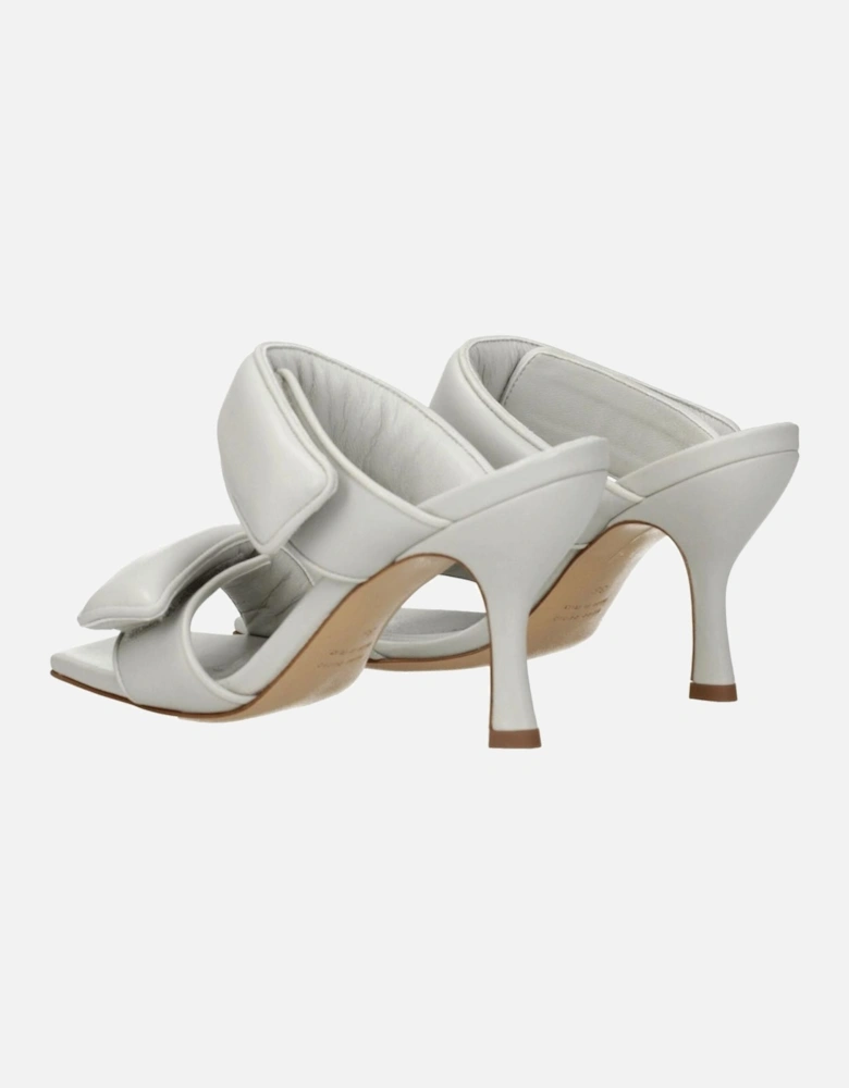 High Heel Leather Strap Sandals with Open Toe Women - Gray