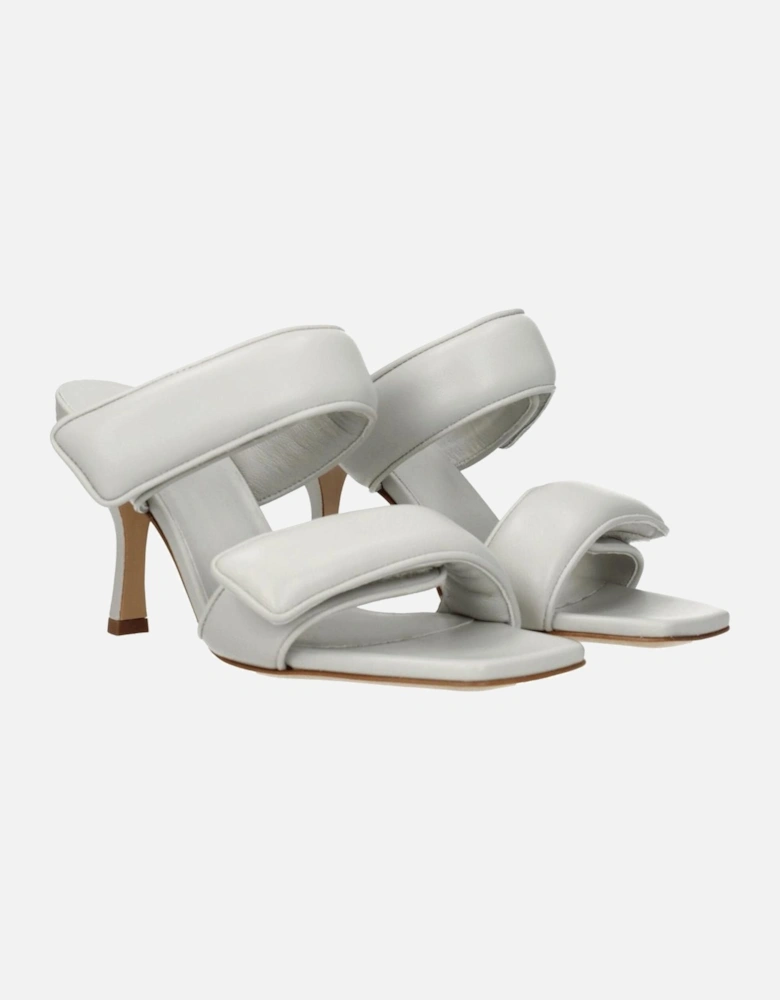 High Heel Leather Strap Sandals with Open Toe Women - Gray