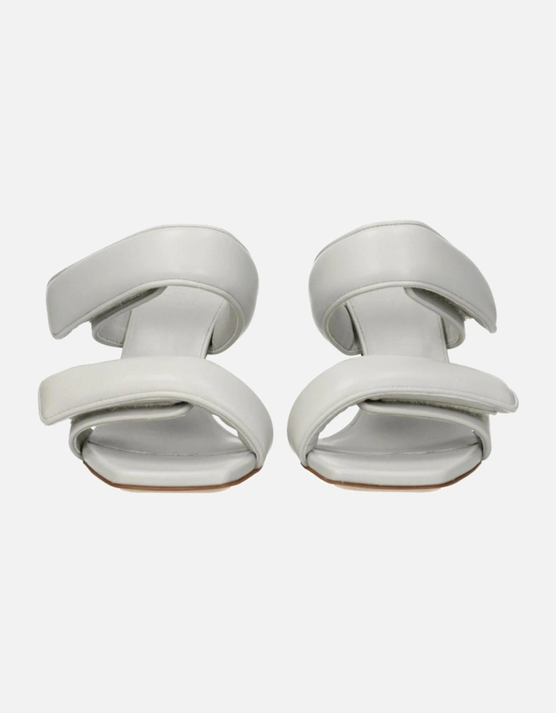 High Heel Leather Strap Sandals with Open Toe Women - Gray