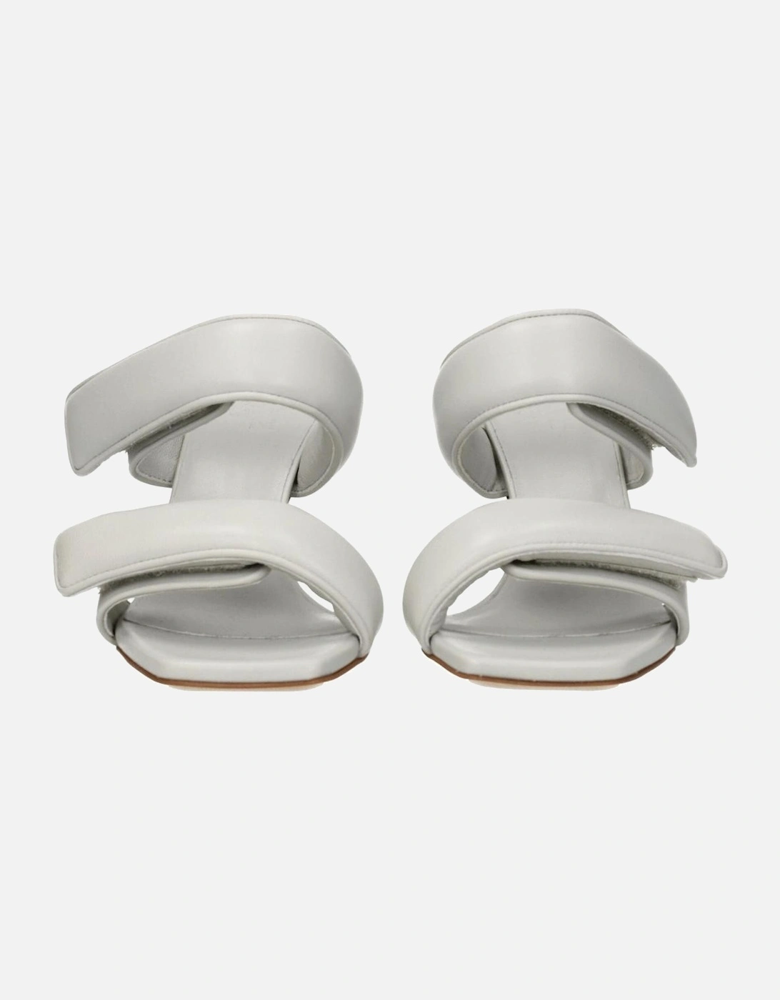 High Heel Leather Strap Sandals with Open Toe Women - Gray